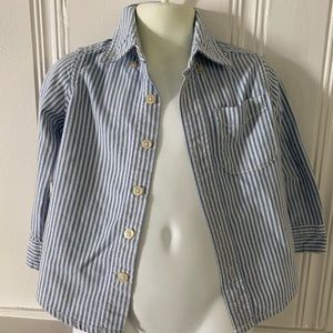 Cute  2T Boys Blue Striped Long Sleeve Blouse